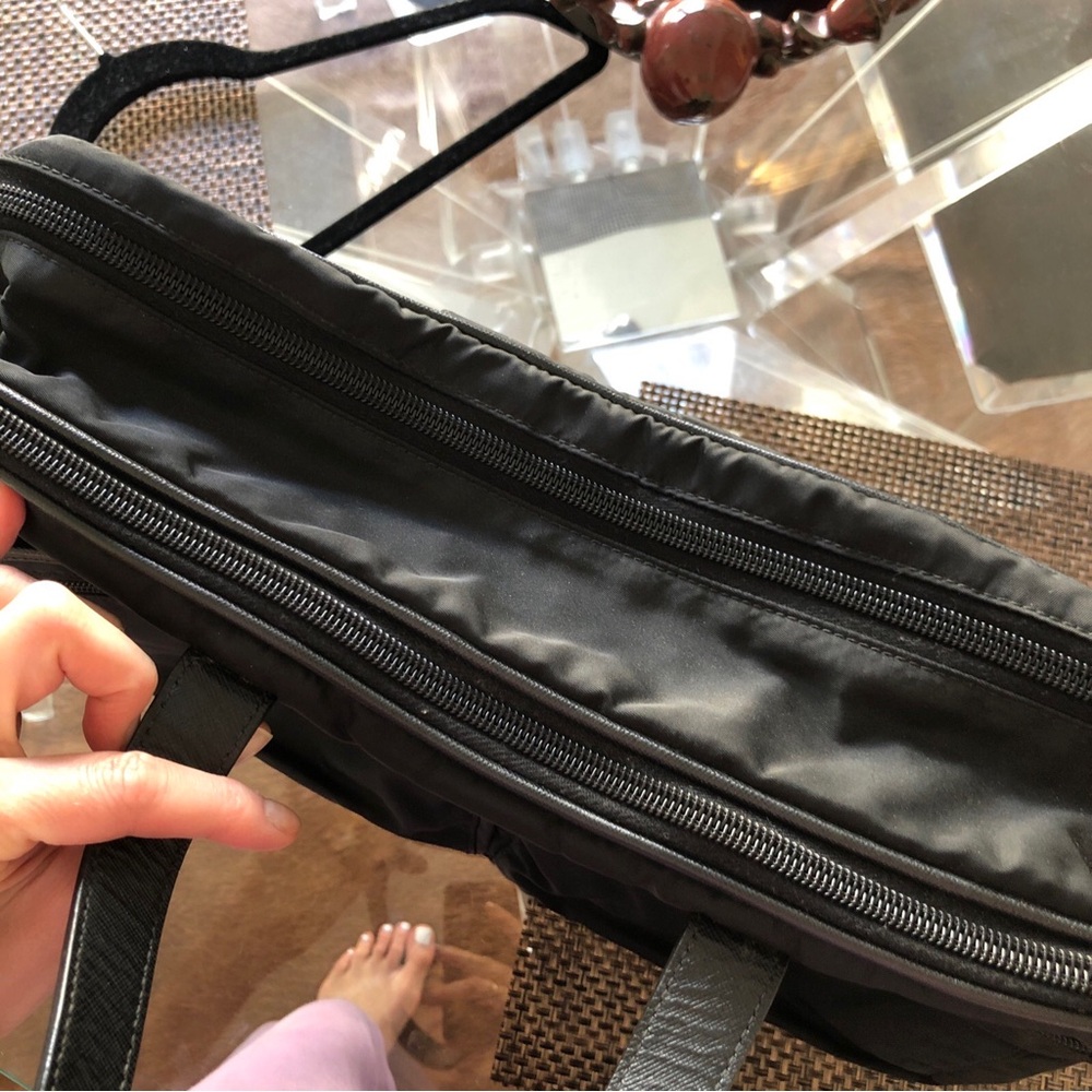 Prada Black re-Nylon saffiano leather Travel Tote Bag - Picture 9 of 15